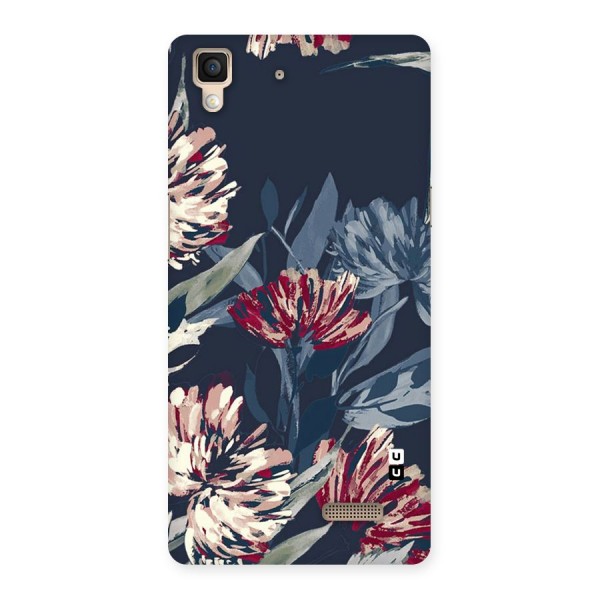 Red Rugged Floral Pattern Back Case for Oppo R7