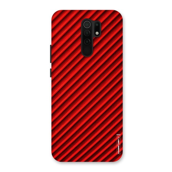 Red Rugged Stripes Back Case for Redmi 9 Prime