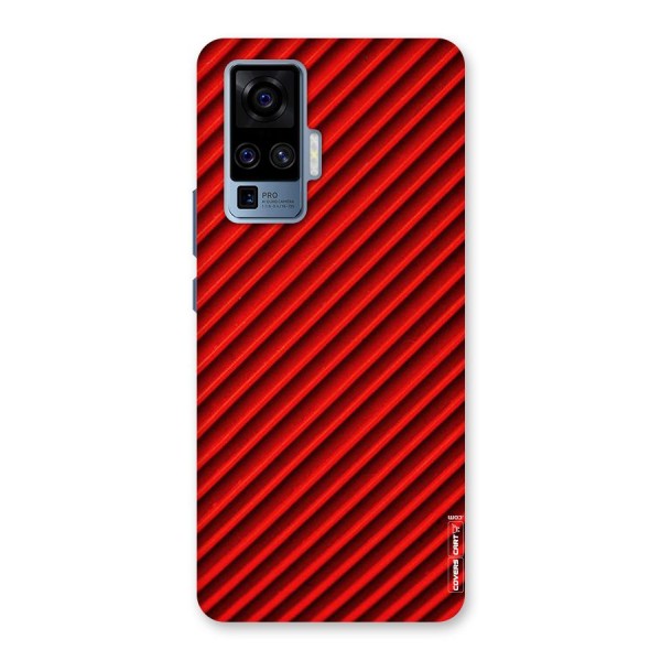 Red Rugged Stripes Back Case for Vivo X50 Pro