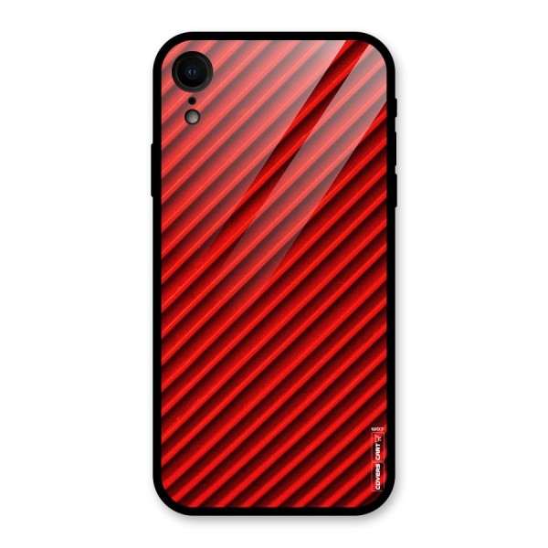 Red Rugged Stripes Glass Back Case for XR