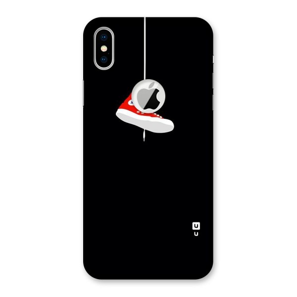 Red Shoe Hanging Back Case for iPhone XS Logo Cut