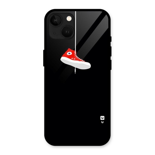 Red Shoe Hanging Glass Back Case for iPhone 13