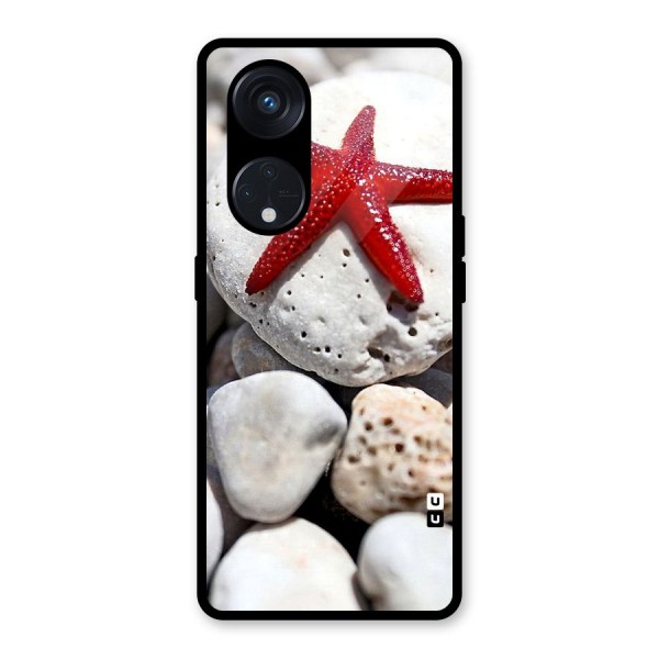 Red Star Fish Glass Back Case for Reno8 T 5G