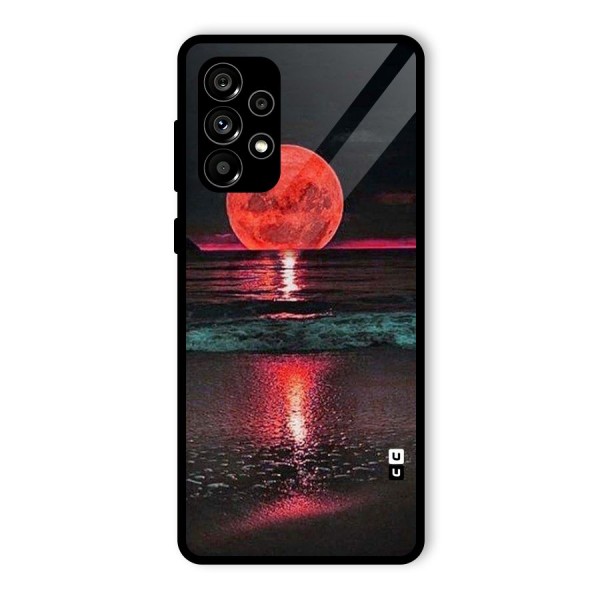 Red Sun Ocean Glass Back Case for Galaxy A73 5G