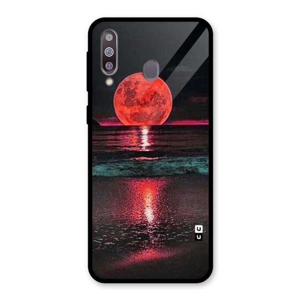 Red Sun Ocean Glass Back Case for Galaxy M30