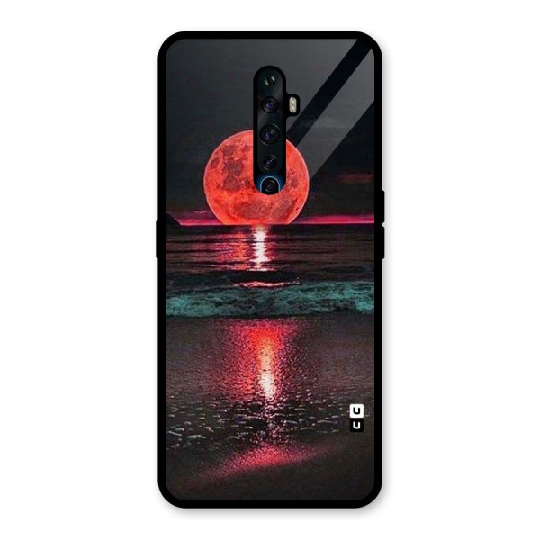 Red Sun Ocean Glass Back Case for Oppo Reno2 Z