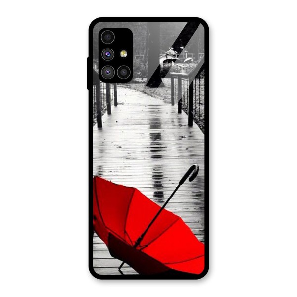 Red Umbrella Glass Back Case for Galaxy M51