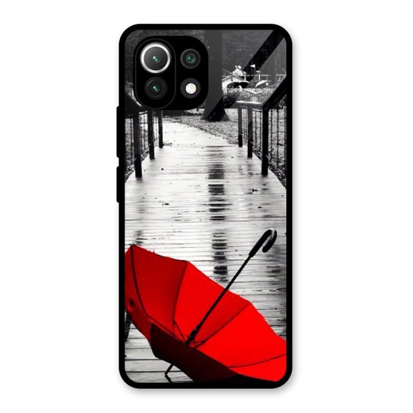 Red Umbrella Glass Back Case for Mi 11 Lite