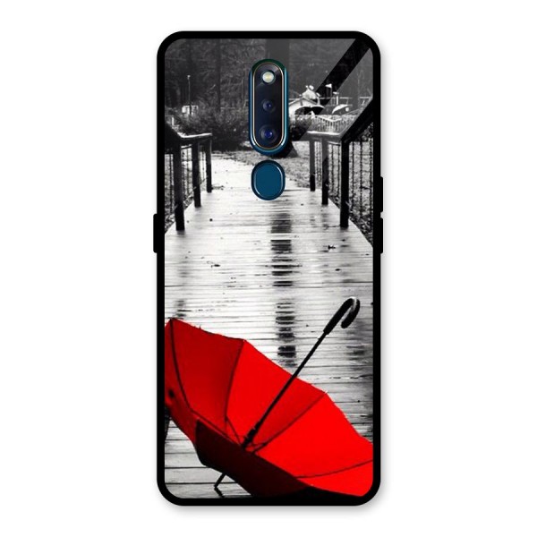 Red Umbrella Glass Back Case for Oppo F11 Pro