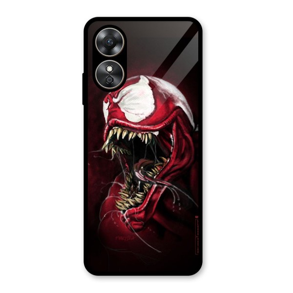 Red Venom Artwork Glass Back Case for Oppo A17