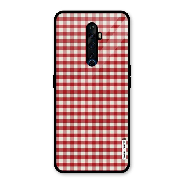 Red White Check Glass Back Case for Oppo Reno2 Z