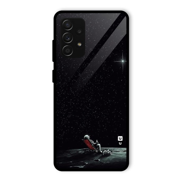 Resting Spaceman Face Glass Back Case for Galaxy A53 5G