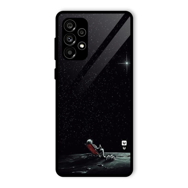Resting Spaceman Face Glass Back Case for Galaxy A73 5G