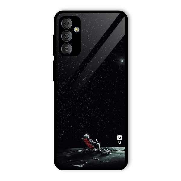 Resting Spaceman Face Glass Back Case for Galaxy F23