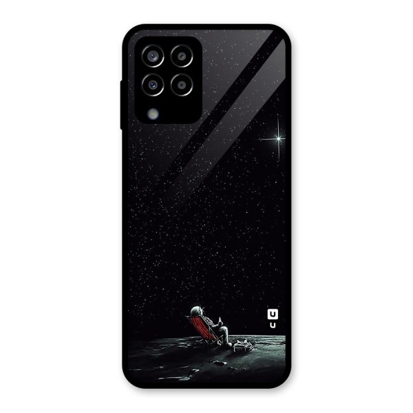 Resting Spaceman Face Glass Back Case for Galaxy M33