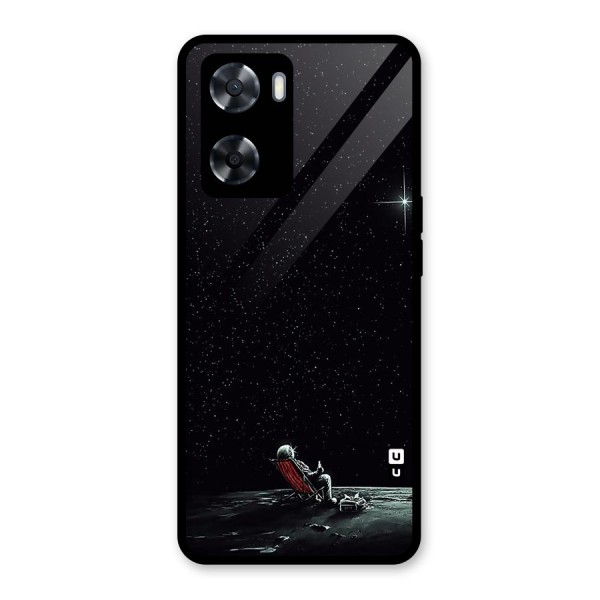 Resting Spaceman Face Glass Back Case for Oppo A57 2022