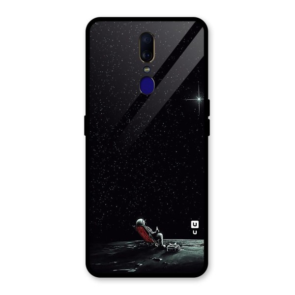 Resting Spaceman Face Glass Back Case for Oppo F11