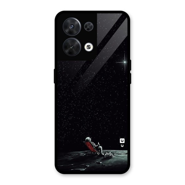 Resting Spaceman Face Glass Back Case for Oppo Reno8 5G