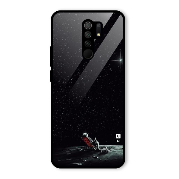 Resting Spaceman Face Glass Back Case for Redmi 9 Prime