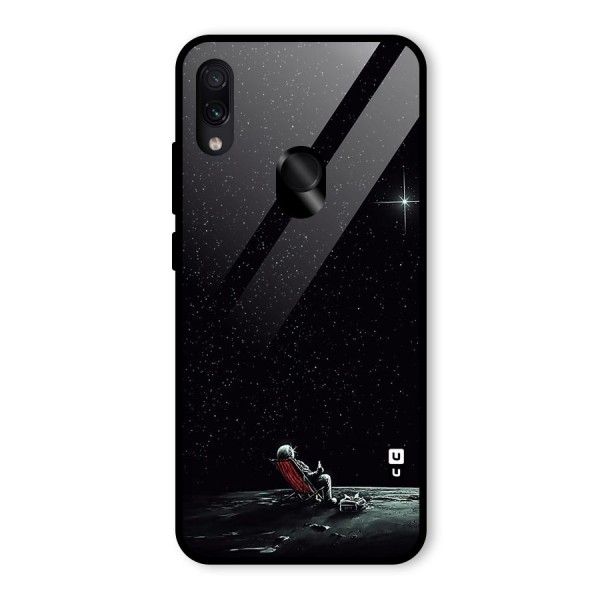 Resting Spaceman Face Glass Back Case for Redmi Note 7