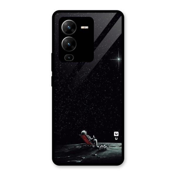 Resting Spaceman Face Glass Back Case for Vivo V25 Pro