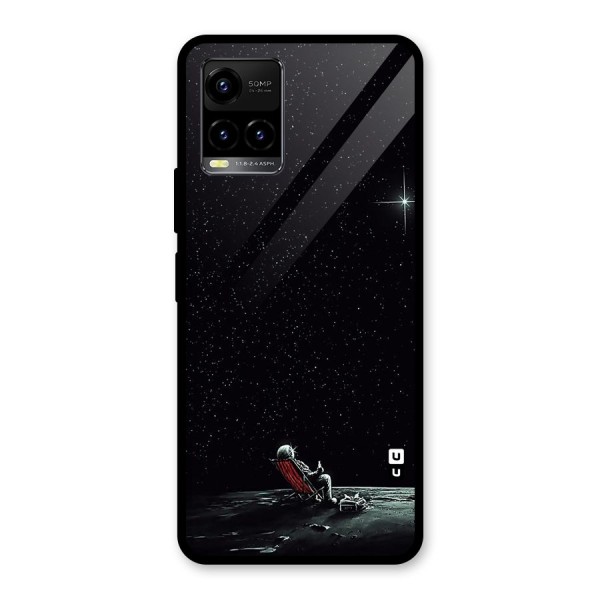 Resting Spaceman Face Glass Back Case for Vivo Y21 2021