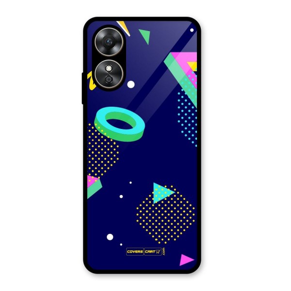 Retro Abstract Glass Back Case for Oppo A17