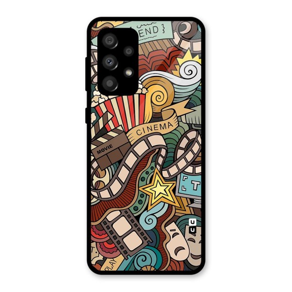 Retro Doodle Art Glass Back Case for Galaxy A32