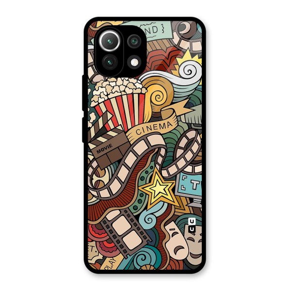 Retro Doodle Art Glass Back Case for Mi 11 Lite