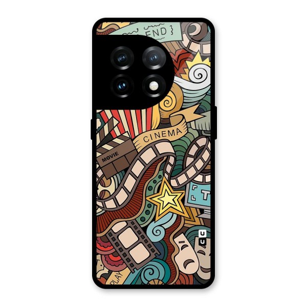 Retro Doodle Art Glass Back Case for OnePlus 11