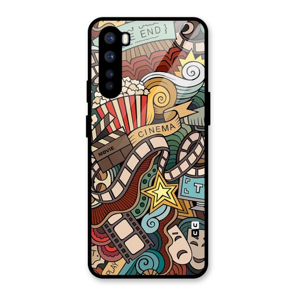 Retro Doodle Art Glass Back Case for OnePlus Nord