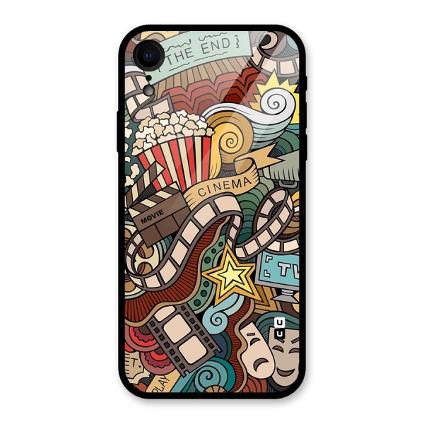 Retro Doodle Art Glass Back Case for XR