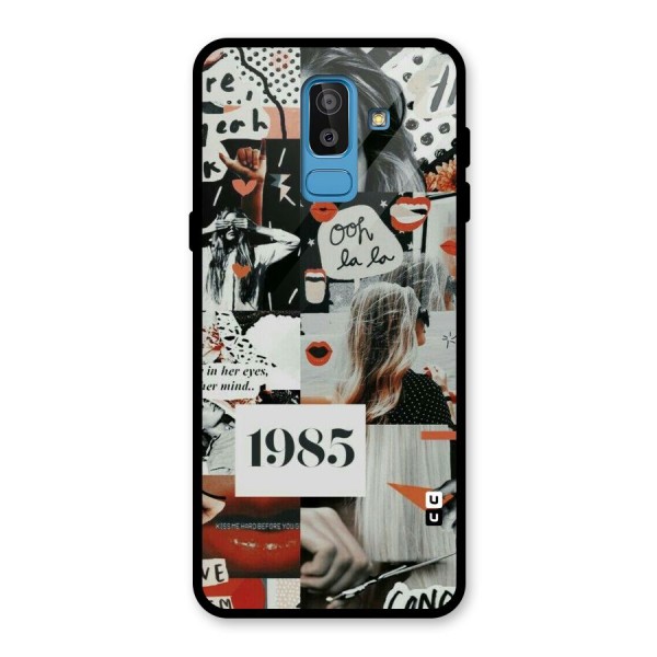 Retro Pattern Glass Back Case for Galaxy J8