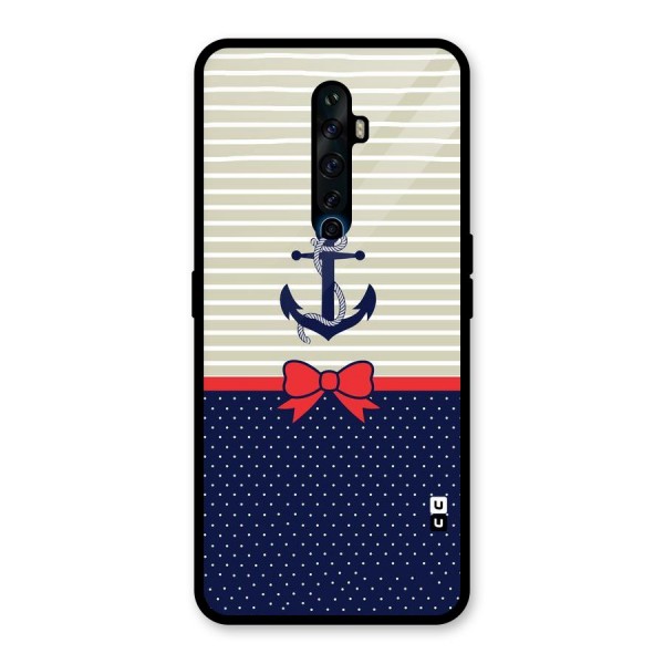 Ribbon Anchor Glass Back Case for Oppo Reno2 Z