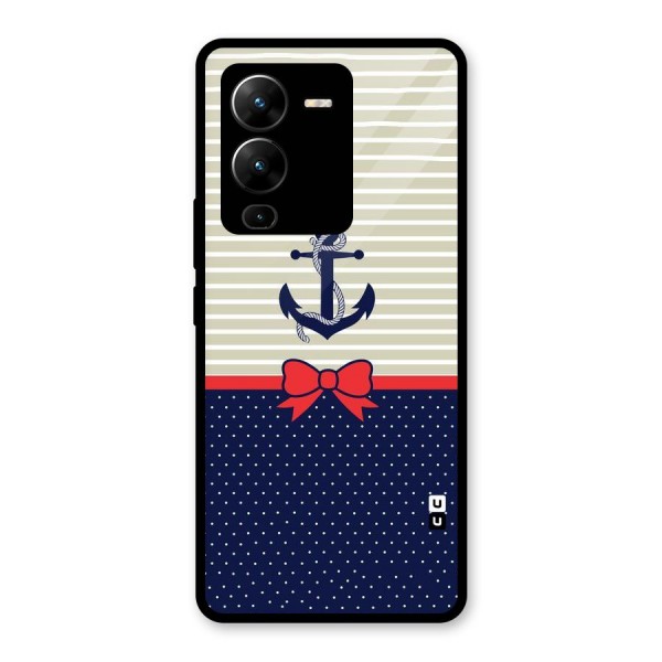 Ribbon Anchor Glass Back Case for Vivo V25 Pro