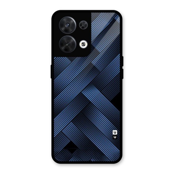 Ribbon Stripes Glass Back Case for Oppo Reno8 5G