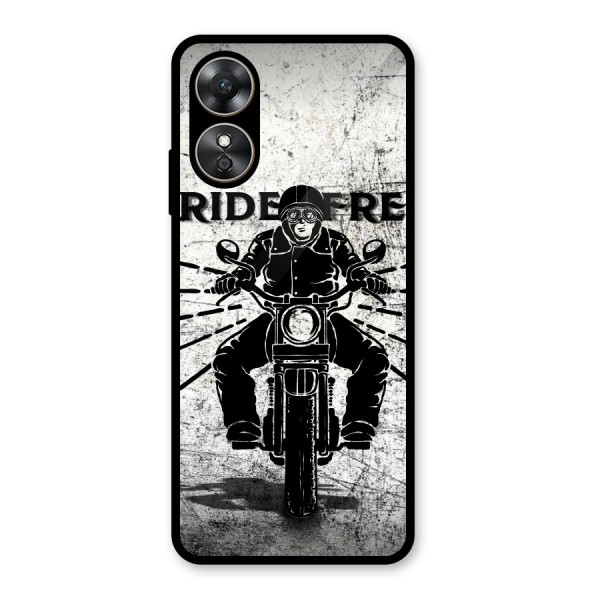 Ride Free Glass Back Case for Oppo A17