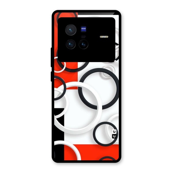 Rings Abstract Glass Back Case for Vivo X80