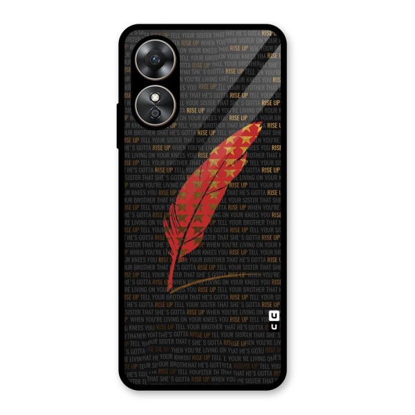 Rise Up Feather Glass Back Case for Oppo A17