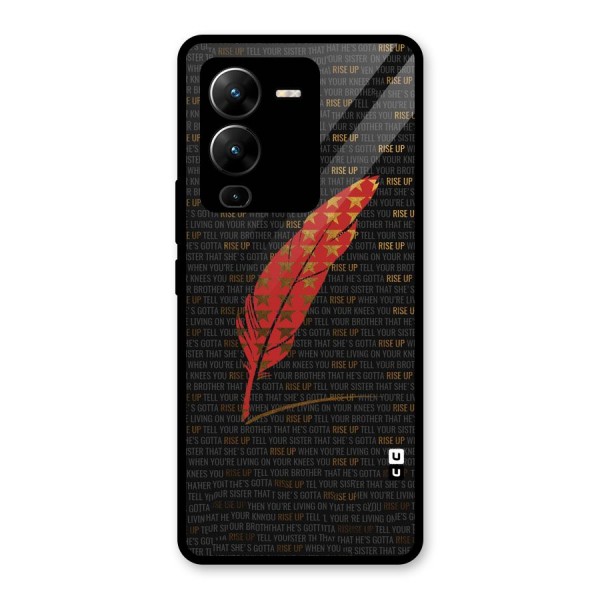 Rise Up Feather Glass Back Case for Vivo V25 Pro