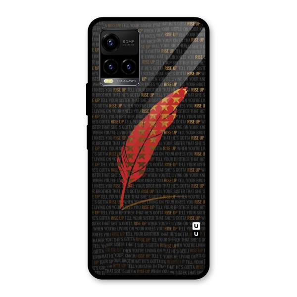 Rise Up Feather Glass Back Case for Vivo Y21 2021