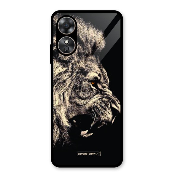 Roaring Lion Glass Back Case for Oppo A17