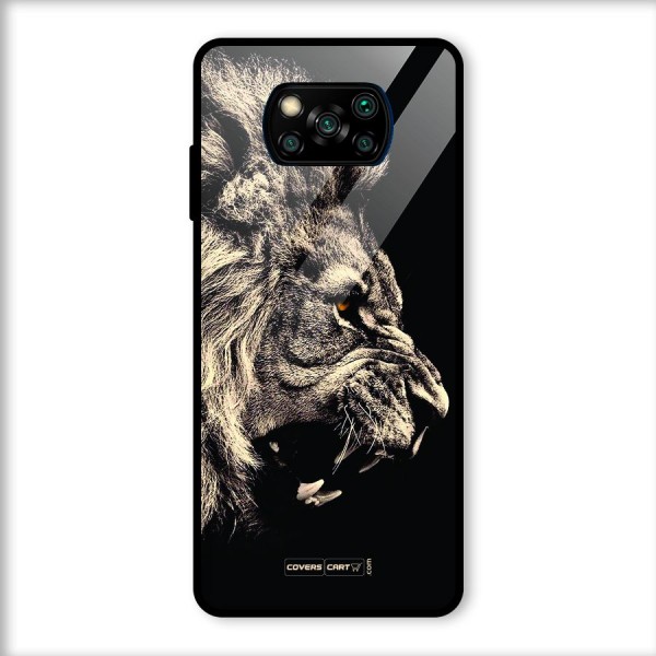 Roaring Lion Glass Back Case for Poco X3