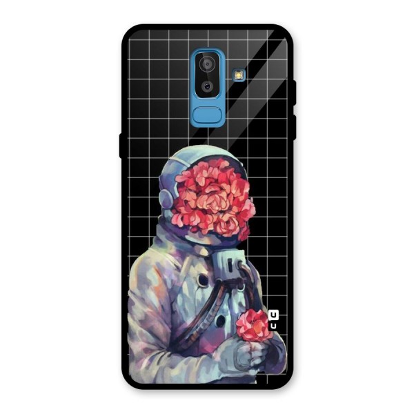 Robot Rose Glass Back Case for Galaxy J8