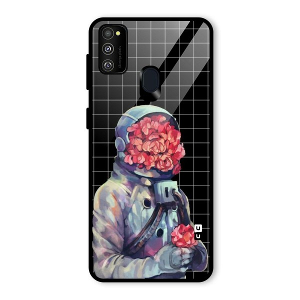 Robot Rose Glass Back Case for Galaxy M21