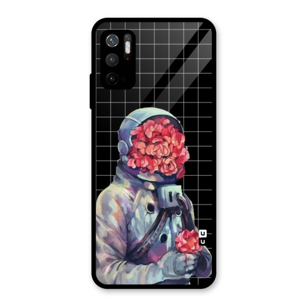 Robot Rose Glass Back Case for Poco M3 Pro 5G