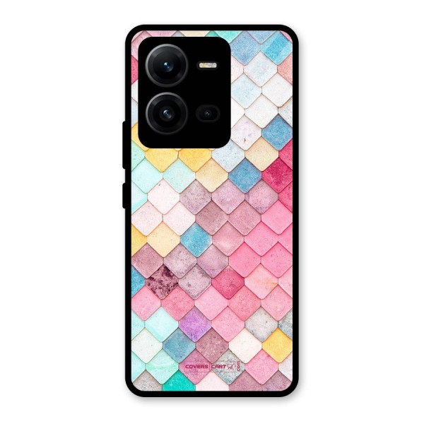 Rocks Pattern Design Glass Back Case for Vivo V25