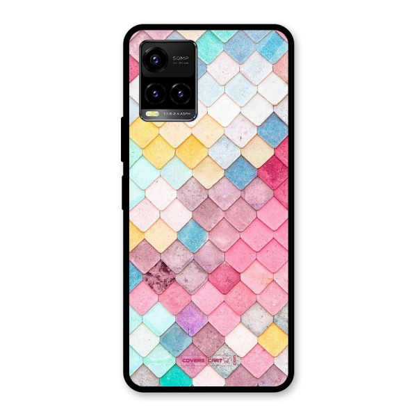 Rocks Pattern Design Glass Back Case for Vivo Y21 2021