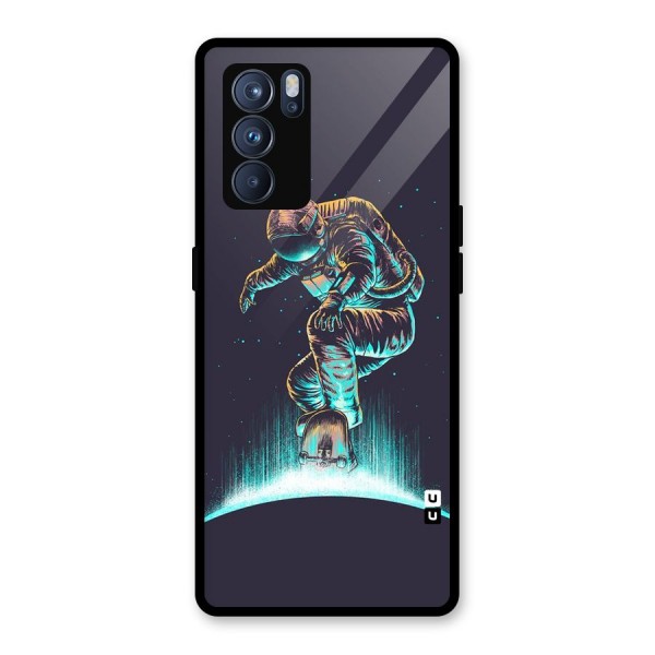 Rolling Spaceman Glass Back Case for Oppo Reno6 Pro 5G