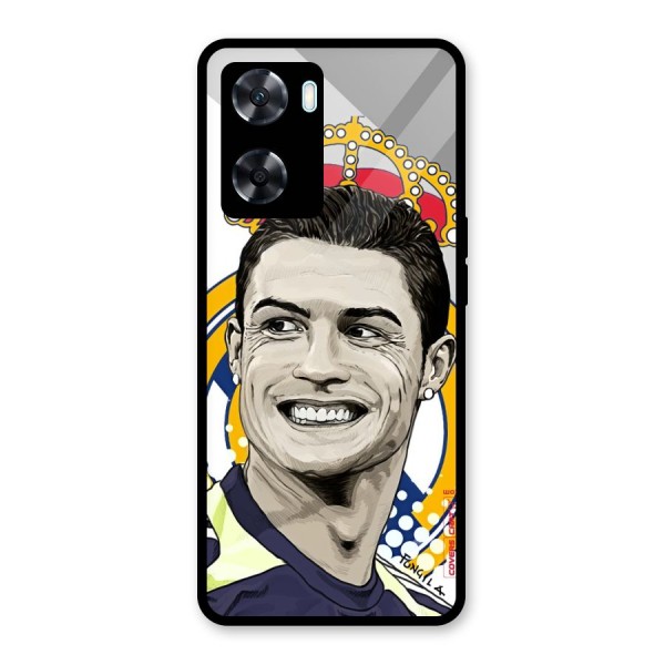 Ronaldo Madrid King Glass Back Case for Oppo A77